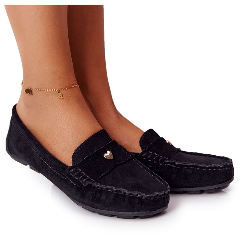 S.Barski Mocassini da donna in camoscio di S. Bararski Black nero