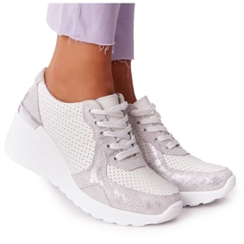 S.Barski Sneakers In Pelle Con Zeppa S. Barki Bianco-Argento
