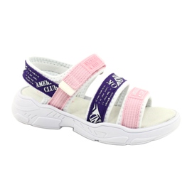 American Club Sandali Sportivi Sottopiede in Pelle RL29/21 Rosa e viola