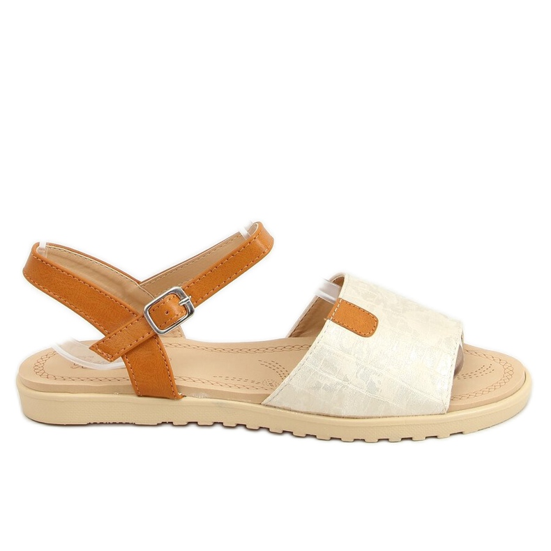 Sandali dorati da donna PT-2R26 Gold marrone d'oro