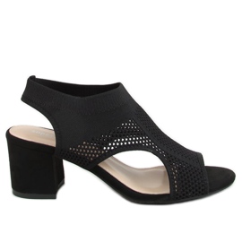 Nero 8044 Sandali neri con tacco alto