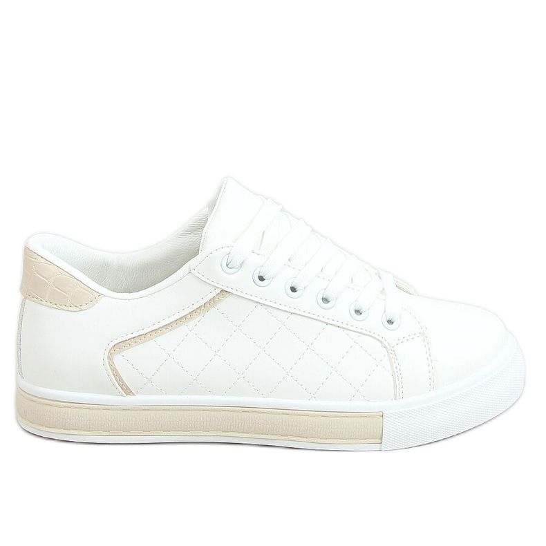 Sneakers da donna bianche e beige A88-86 Beige bianca