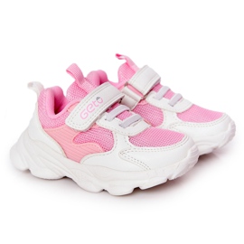 Scarpe Sportive Bambini Sneakers Bianco e Rosa Zucchero bianca