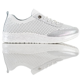 Goodin Sneakers in pelle bianca e argento bianco