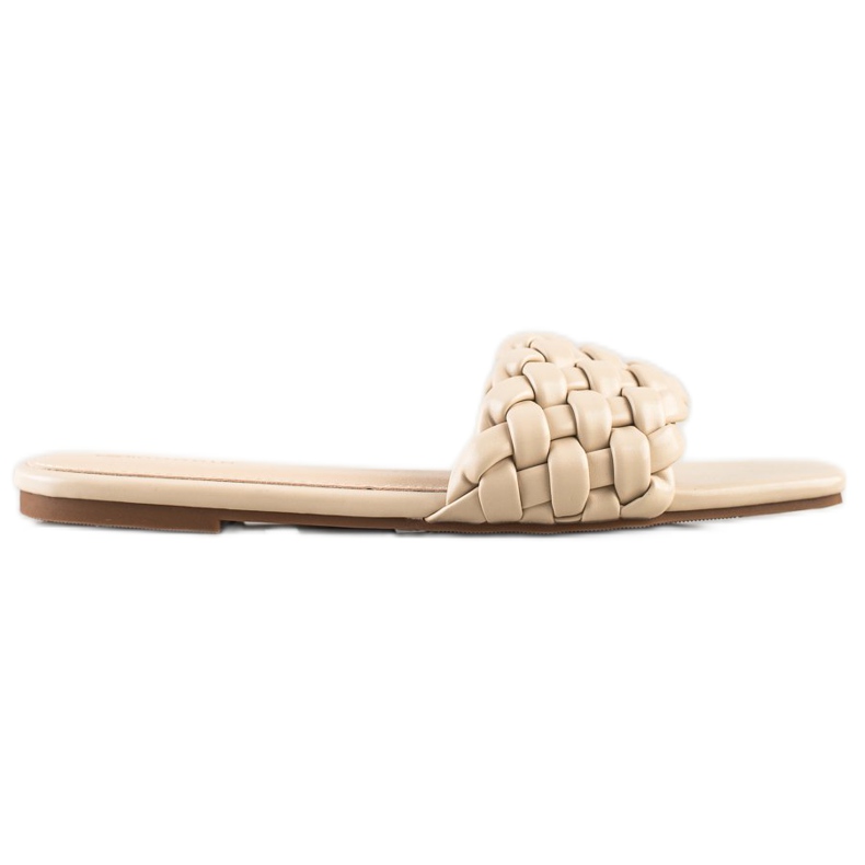 Goodin Pantofole in ecopelle intrecciata beige