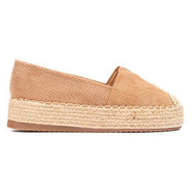 SHELOVET Espadrillas sulla piattaforma beige