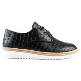 SHELOVET Scarpe nere con stampa serpente nero