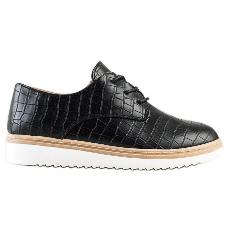 SHELOVET Scarpe nere con stampa serpente nero