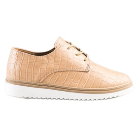 SHELOVET Scarpe marroni con stampa serpente marrone