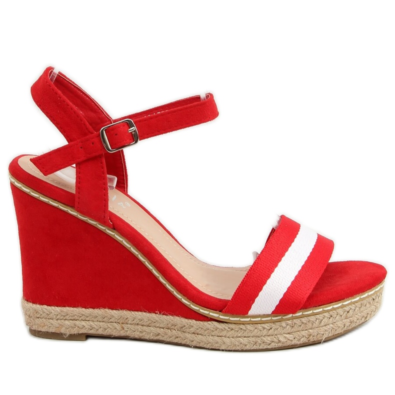 Sandali rossi con zeppa LL6320 Rosso