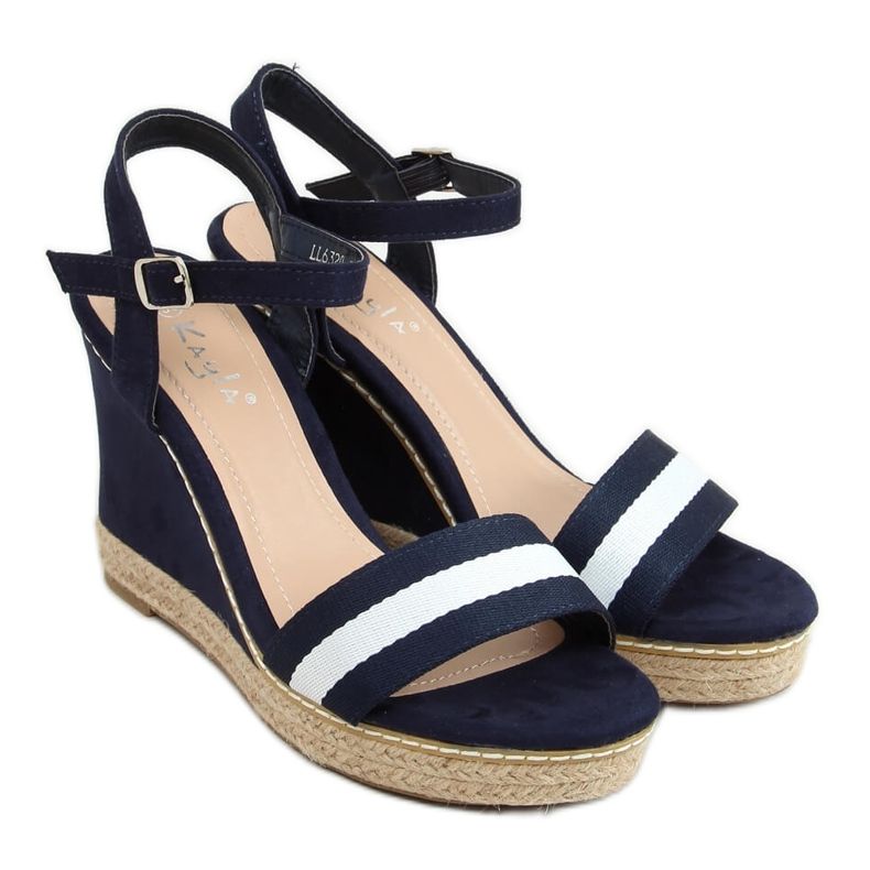 Sandali blu navy su zeppa LL6320 Blue
