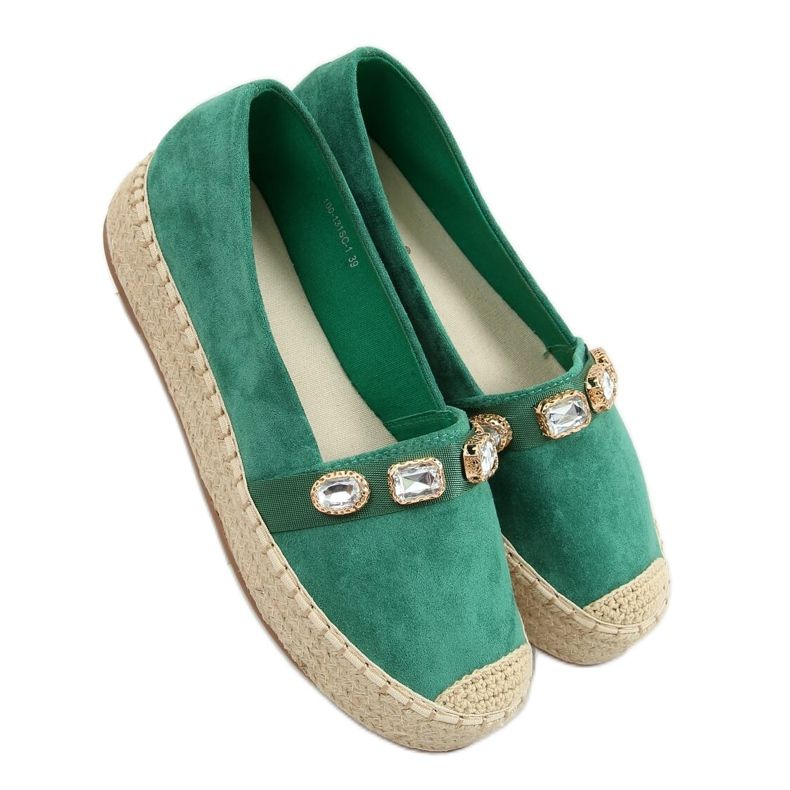 Espadrillas con pietre verdi 100-131-SC-1 Green verde