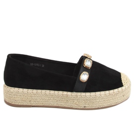 Espadrillas con pietre nere 100-131-SC-1 Black nero