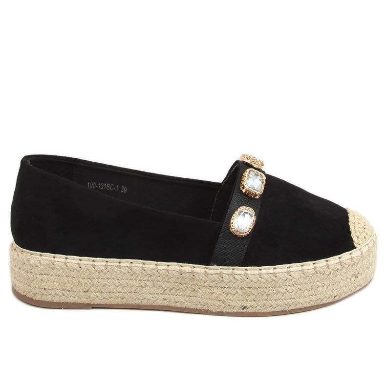 Espadrillas con pietre nere 100-131-SC-1 Black nero
