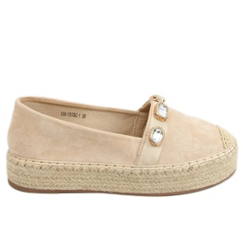 Espadrillas con pietre beige 100-131-SC-1 Beige
