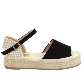 Espadrillas nere aperte in punta A663-ESP-1 Black beige nero
