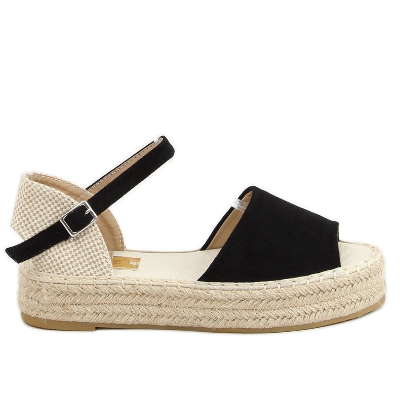 Espadrillas nere aperte in punta A663-ESP-1 Black beige nero