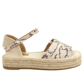 Espadrillas aperte in punta A663-ESP-1 Snake beige