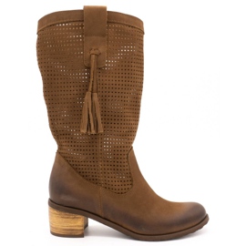 Olivier Stivali donna traforati D44 marrone