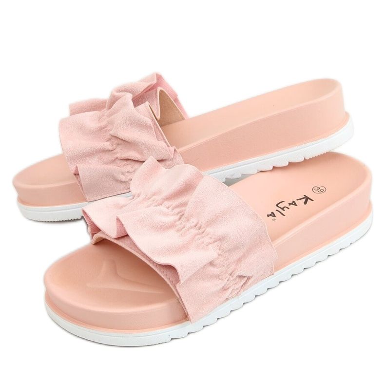 Rosa Pantofole rosa da donna con volant 38862 Rosa