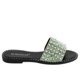 Green N101 Pantofole verdi con borchie verde
