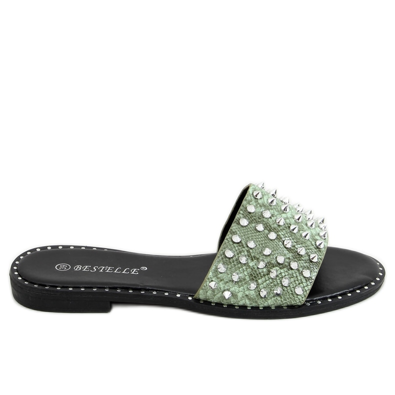 Green N101 Pantofole verdi con borchie verde