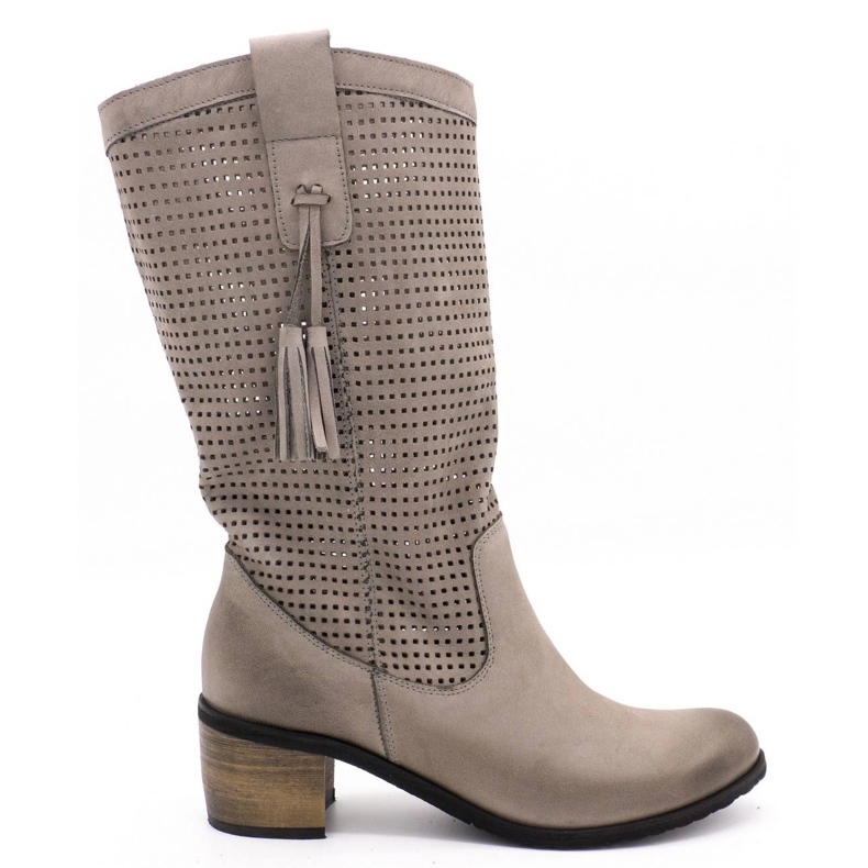 Olivier Stivali donna grigi traforati D44 grigio