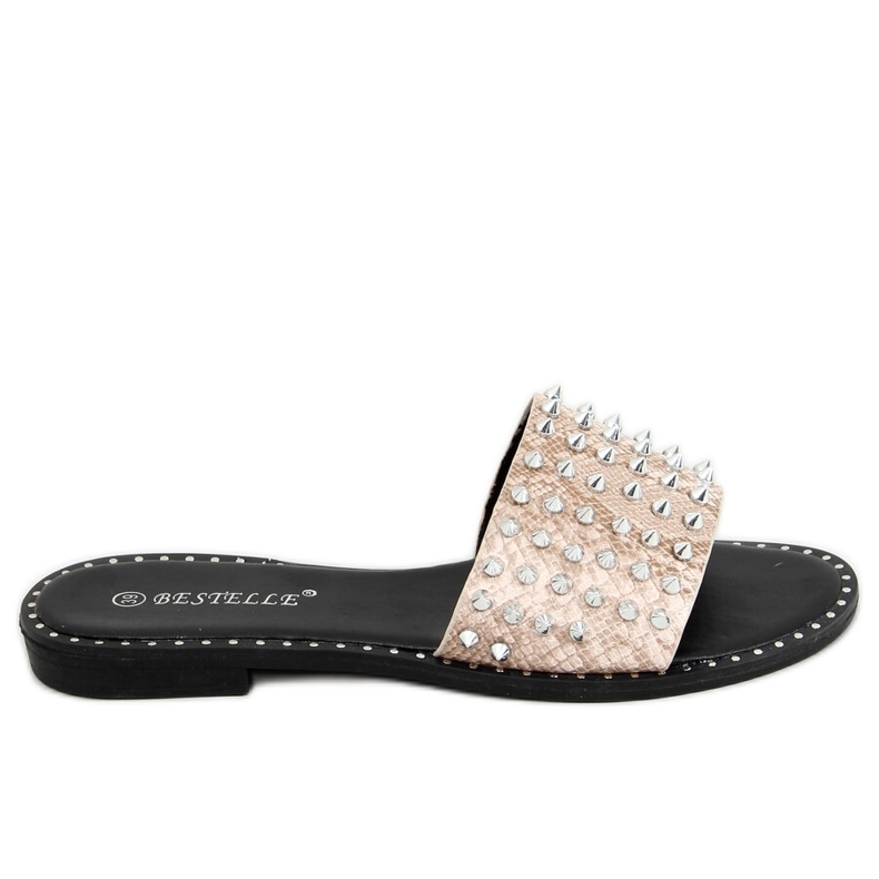 Ciabatte beige con borchie N101 Beige