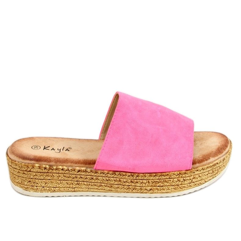 Ciabatte fucsia da donna 38846 Fluorescent Peach multicolore rosa