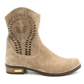 Olivier Stivali donna traforati Cassie beige