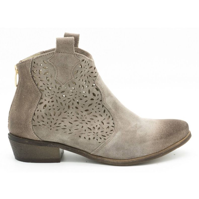 Exousite Stivali da donna in pelle traforata 1130 grigio