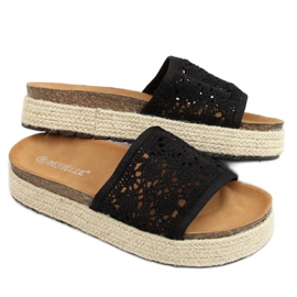 Espadrillas nere traforate 20-349 Nero