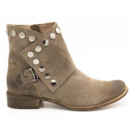 Exousite Stivali da donna in pelle con borchie 1198 grigio