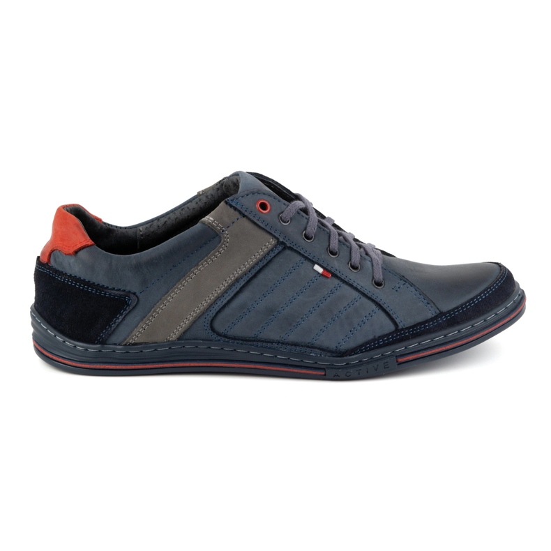 Scarpe uomo in pelle Olivier 236GT blu navy