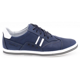 Polbut Scarpe casual da uomo 1801 blu navy con bianco