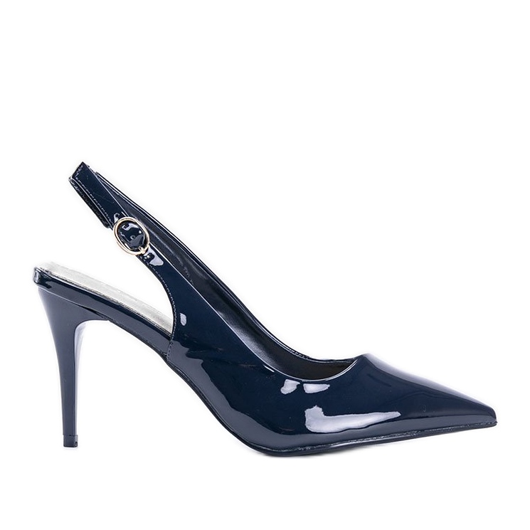 Décolleté blu laccate su cintura Cindy