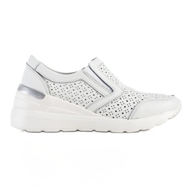 Goodin Sneakers senza lacci in pelle bianche bianca