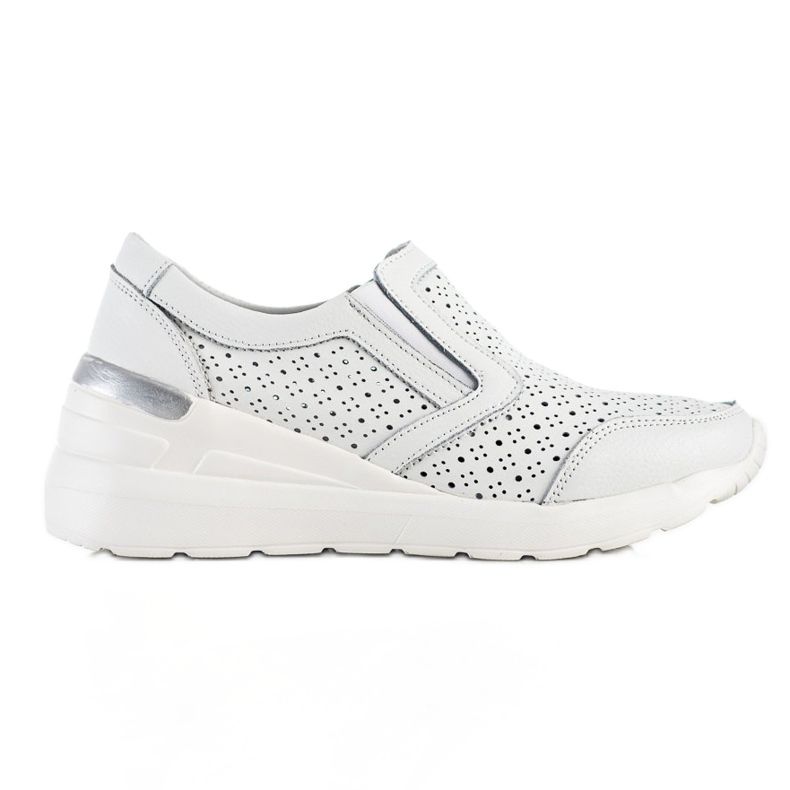 Goodin Sneakers senza lacci in pelle bianche bianca