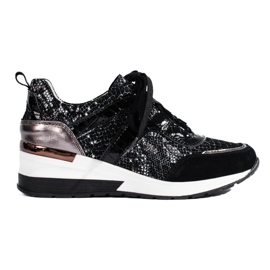 Goodin Sneakers in pelle stampa serpente nero