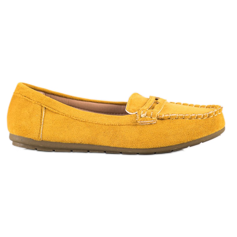 Super Me Mocassini in camoscio giallo