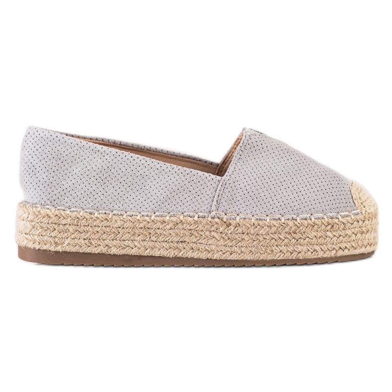 SHELOVET Espadrillas sulla piattaforma grigio