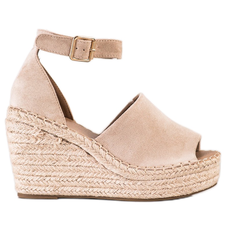 SHELOVET Sandali con zeppa beige