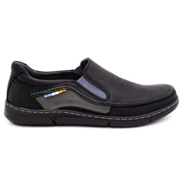 Olivier Scarpe slip-on da uomo 283GT nere nero