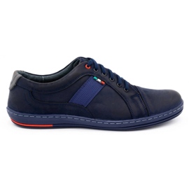Olivier Scarpe casual da uomo in pelle 238GT blu navy