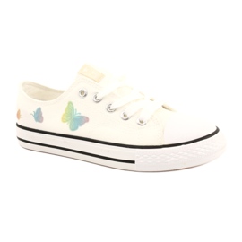 NEWS Sneakers bianche con farfalle legate 21DZ35-3585 bianca