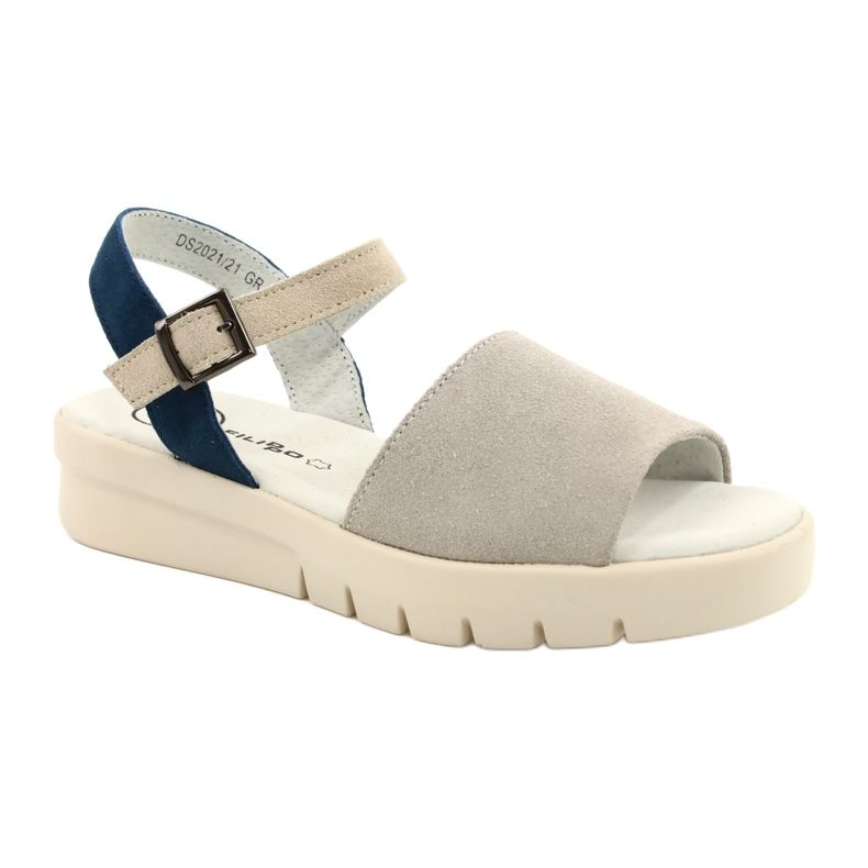 Comodi Sandali in Pelle da Donna Filippo DS2021/21 grigio