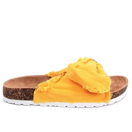 Giallo BG60P Pantofole in tela gialla con sughero