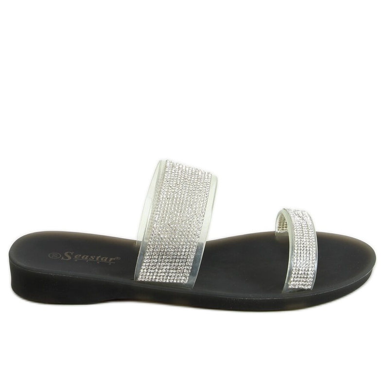 Infradito in silicone nero BG51 Black d'argento