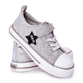 Sneakers Per Bambini Con Velcro Big Star HH374025 Argento