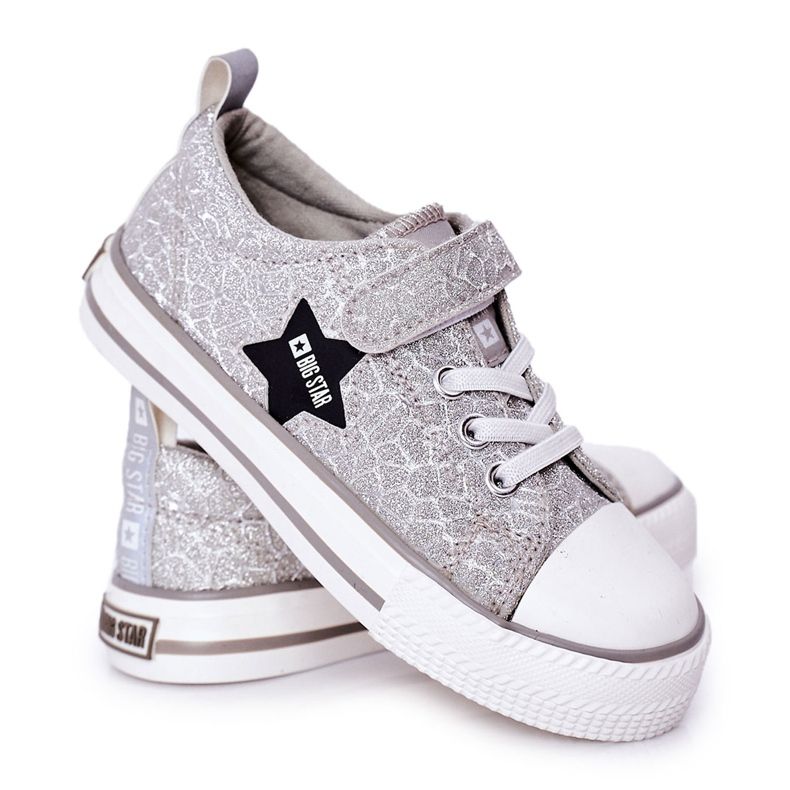 Sneakers Per Bambini Con Velcro Big Star HH374025 Argento d'argento